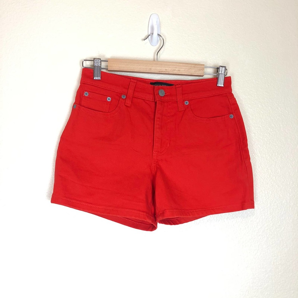 Banana Republic 4" Color Denim Shorts in Sazerac Red